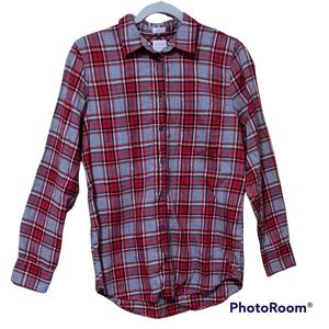 J. Crew boy Fit 100% cotton light flannel plaid casual comfy shirt small